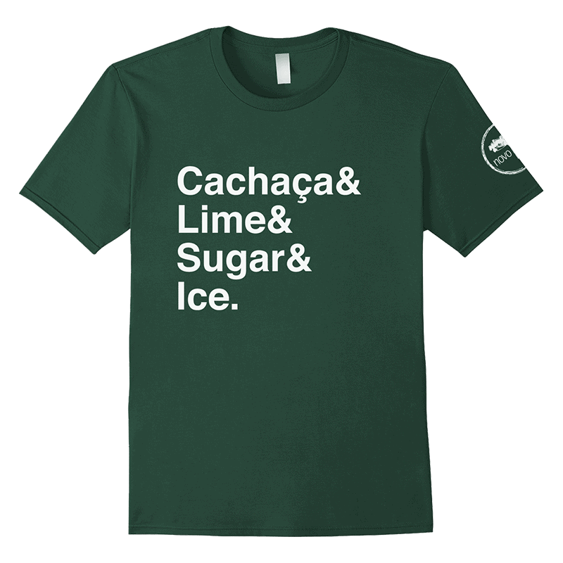 Tshirt with text cachaça & lime & sugar & ice