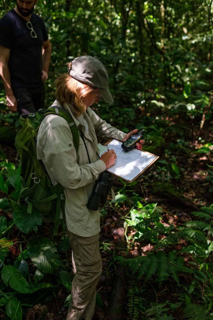 scientist cataloging forest